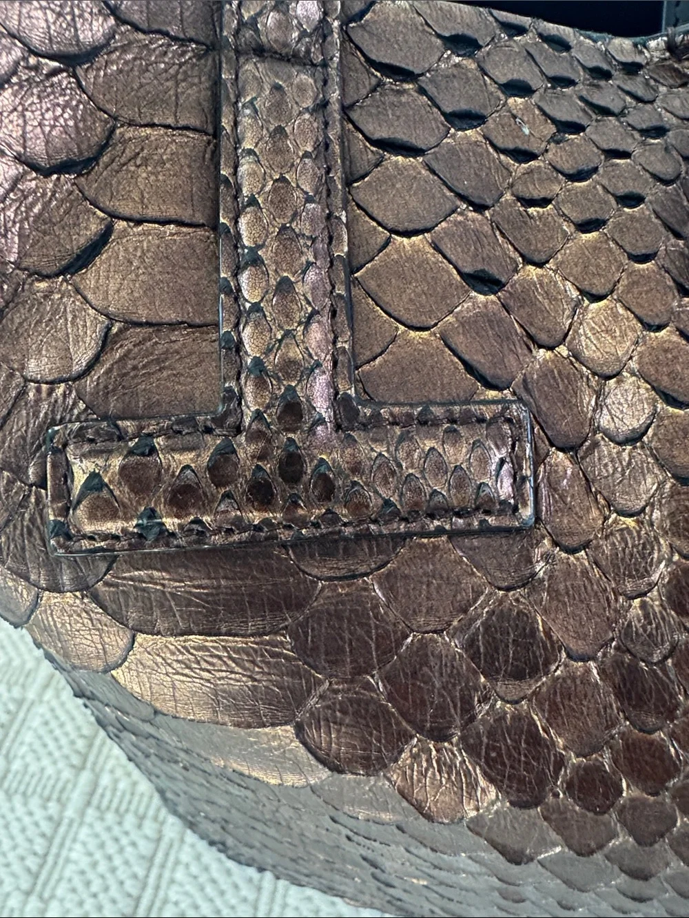 Tom Ford Metallic Snakeskin T Tote